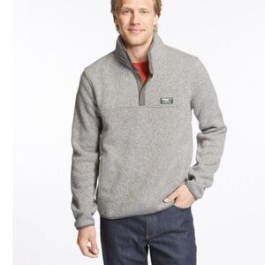 LLBean Fleece Gray Quarter-Zip Sweater